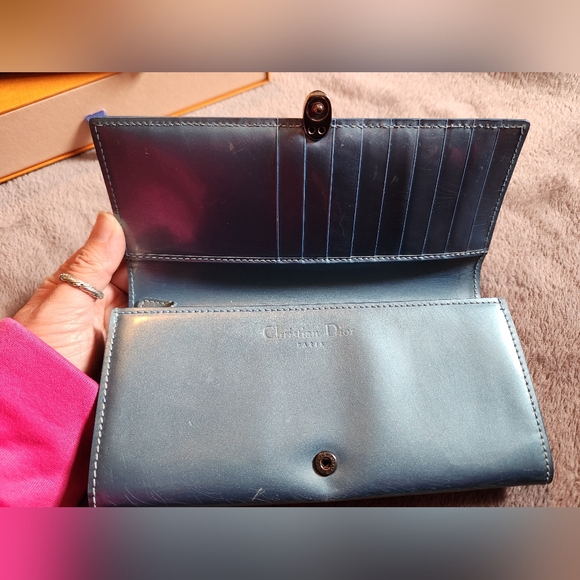 Christian Dior Metallic Blue Patent Long Wallet - Picture 9 of 9